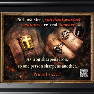 Framed Art Spiritual Warfare Depiction:More Than Metal — Objects Carry Meaning